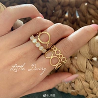 Little Daisy Rome Nhẫn xếp chồng 925 Bạc mạ Nữ thần thiết kế kiểu dáng cổ điển - Nhẫn nhẫn calvin klein