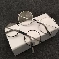 Kính tròn retro khung kính Prince khung kính cho nam và nữ thủy triều nhỏ tròn kính phẳng có thể được trang bị kính cận thị - Kính khung kính mắt điện biên phủ