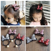 Trẻ em phụ kiện tóc headband tóc vòng sequin Minnie nơ mũ cô bé công chúa kẹp tóc bên clip phụ kiện tóc cao su