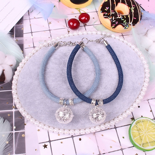 Ожерелье, джинсовый колокольчик, домашний питомец