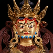Tây tạng bí mật tôn giáo Phật cung cấp giả Nepal bán vàng tinh khiết đồng tượng Phật trong lô của màu vàng Fortuna 7 inch C