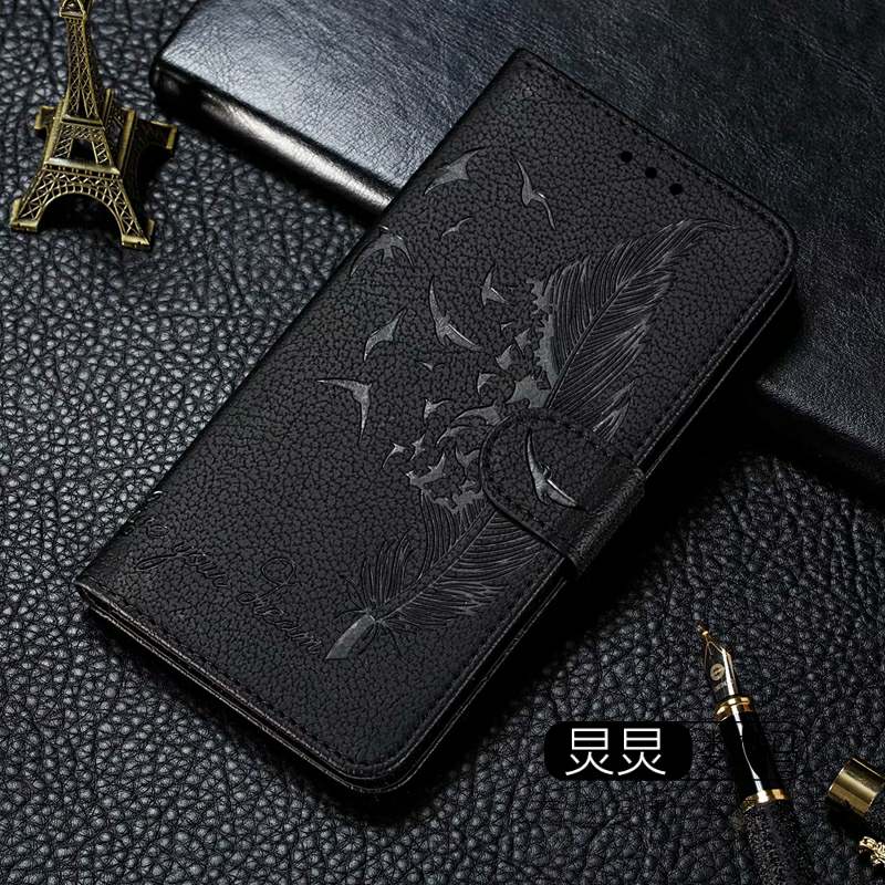 Samsung A7 & 2018 & BlackFor Samsung A5 A7 A7 A9 2018 paragraph Mobile phone set silica gel Clamshell  Insert card Leather case personality originality