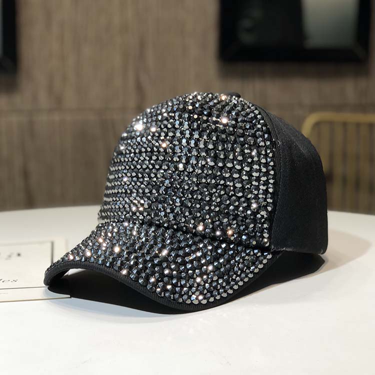 BlackHat female rhinestone personality peaked cap Spring and autumn days fashion Baseball cap Korean version Versatile tide summer manual Inlaid diamond Internet celebrity