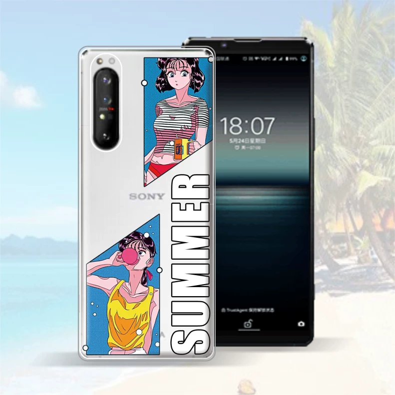 Подходит для Sony Xperia1ii Mark Rabbit Mark2 чехол на телефон, индивидуальная летняя ретро-девочка X5,10II