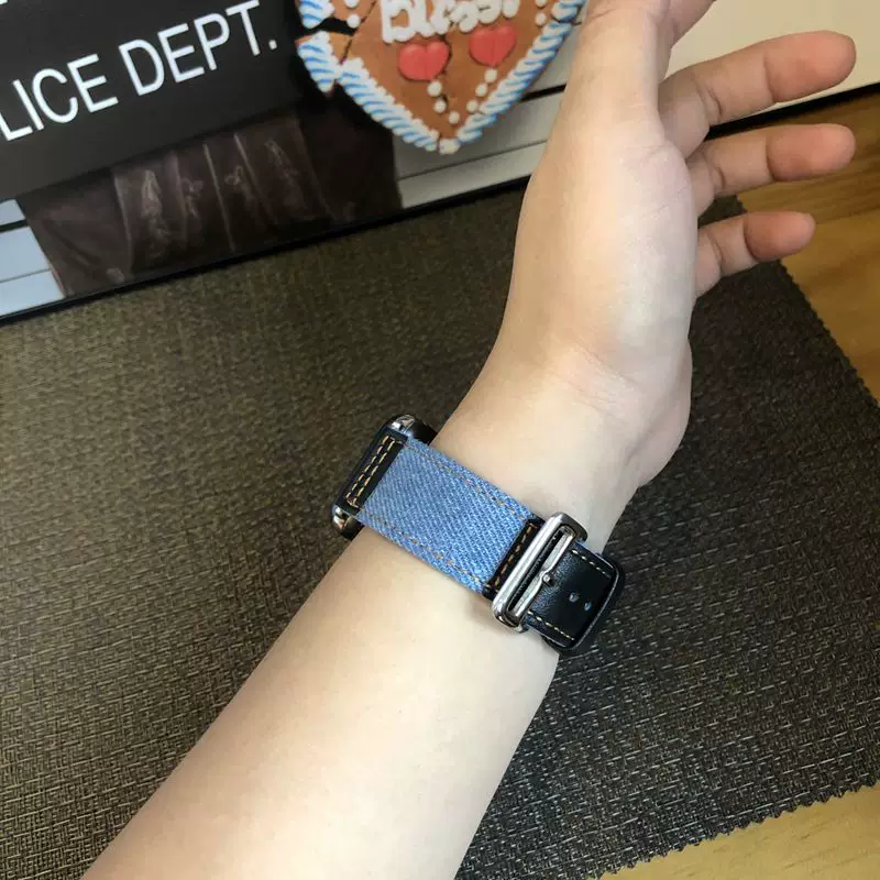 [Подходящий iWatch8 Apple Watch ремешок applewatchse/6543 Худи Мальчик джинсовый ремешок для мужчин и женщин 7 поколение]