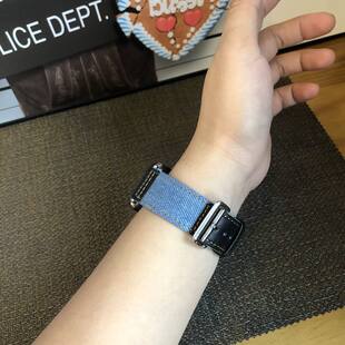 [Подходящий iWatch8 Apple Watch ремешок applewatchse/6543 Худи Мальчик джинсовый ремешок для мужчин и женщин 7 поколение]