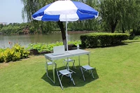 Nhôm bàn cà phê và ghế với ô mặt trời ngoài trời vườn đặt đồ gỗ ngoài trời kết hợp bàn ghế ghế giải trí ghế xếp du lịch bỏ túi