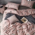 Slim nhà 60 mèo bông satin in denim giường bông của Mỹ 1,5 mét 1.8m - Bộ đồ giường bốn mảnh chăn ga gối đệm đẹp Bộ đồ giường bốn mảnh