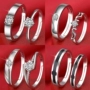 S925 sterling silver couple nhẫn nam giới và phụ nữ một cặp chữ sinh viên Nhật Bản và Hàn Quốc hoang dã đơn giản sống vòng miệng món quà nhẫn vàng tây nữ