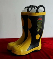 Пожарные пожарные -эксплуатационные защитные ботинки огнестойкие огненные ботинки стальные сапоги Baotou с стальными пластинками внизу внизу