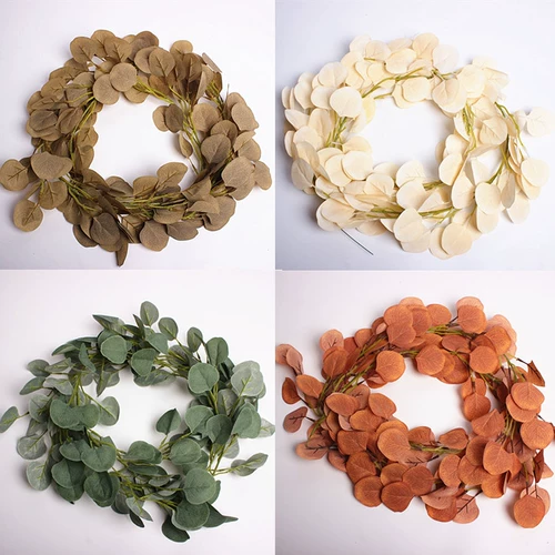 Моделирование евальской лозы мульти -корлор денежных листьев винограда Свадебное украшение цветочная винограда железная проволока пластиковая ротан