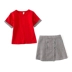 Quần áo bé gái mùa hè Pei Ha đơn giản kẻ sọc ngắn Váy ngắn hai mảnh phù hợp với trẻ em phương Tây - Phù hợp với trẻ em Phù hợp với trẻ em