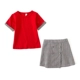 Quần áo bé gái mùa hè Pei Ha đơn giản kẻ sọc ngắn Váy ngắn hai mảnh phù hợp với trẻ em phương Tây - Phù hợp với trẻ em