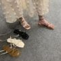 Giày sandal đế vuông đế vuông nữ đế thấp đế thấp với giày La Mã nữ khóa từ sinh viên Rome dép thủy triều mùa hè - Sandal sandal puma