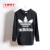 Adidas clover phụ nữ logo lớn áo len thể thao lỏng lẻo áo thun dài DJ2094 - Thể thao lông cừu / jumper áo nỉ nữ cổ tròn Thể thao lông cừu / jumper