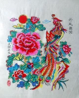Wuqiangmu Edition Новый год живопись сердце окно с цветом цветок danfeng chaoyang handmade