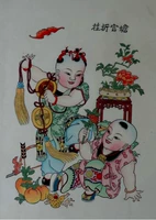 Tianjin Yangliu Молодежная живопись Жаба дворец два gui guojie с большой рукой -45x60см.