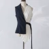 2018 mới trạm Châu Âu khâu pleat thiết kế không thường xuyên hem có thể được thắt lưng khóa 袢 top vest áo khoác áo nữ đẹp Áo vest