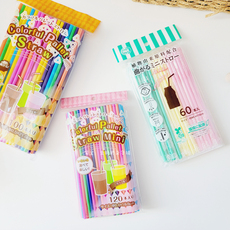 Коктейльные трубочки 日本straws彩色吸管一次性儿童食品级拉伸弯头弯曲果汁牛奶孕妇