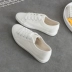Giày mùa hè màu trắng nữ đế bằng phẳng nghệ thuật hoang dã Giày thông thường Phiên bản Hàn Quốc của những sinh viên thoáng khí thấp để giúp đôi giày vải - Plimsolls Plimsolls