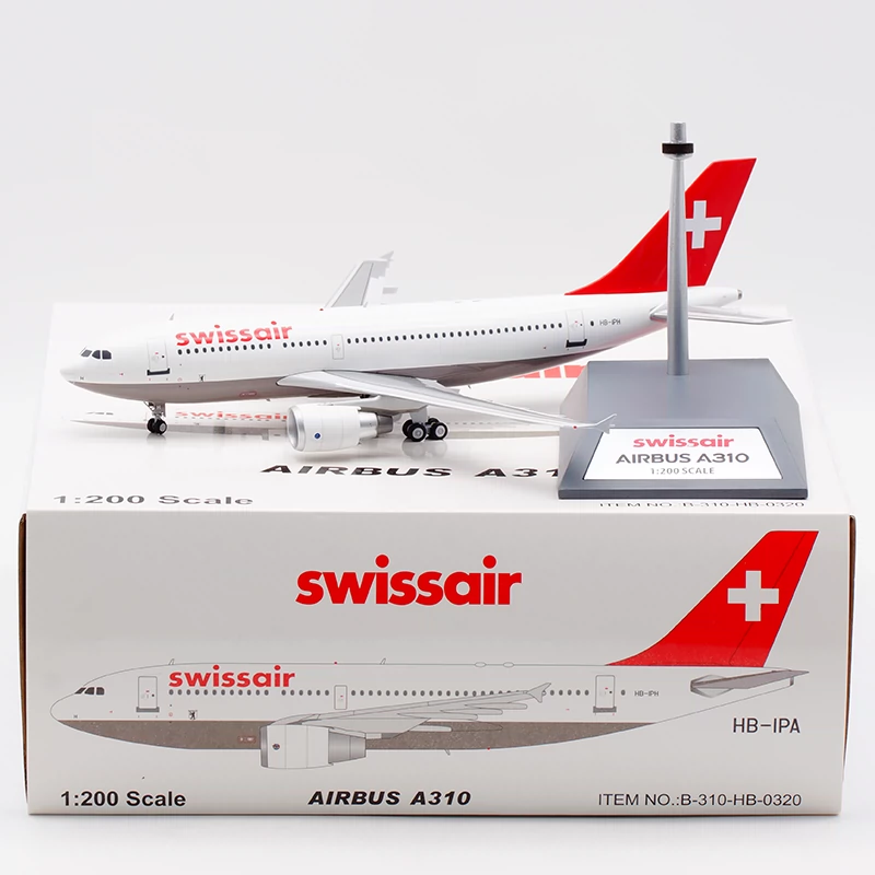 Hãng hàng không Thụy Sĩ Airbus A310-300 HB-IPH Hàng không 1: 200 Vật liệu hợp kim mô hình máy bay - Chế độ tĩnh