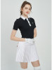 Black top, white skirt