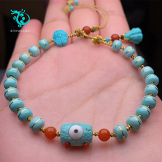 Украшения на руку 湖北原产地绿松石diy配饰耳钉 圆珠单珠佛珠散珠锁骨珠配饰小侧挂