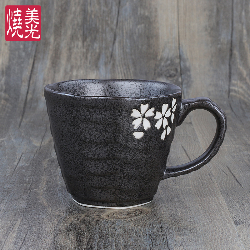 Black CherryJapanese  ceramics glass teacup Water cup manual Coarse pottery Tea cup Small tea cup originality coffee cup Mug