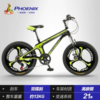 Phoenix Magnesium Alloy Студенческий автомобиль 21 -скорость черно -зеленого интегрированного колеса