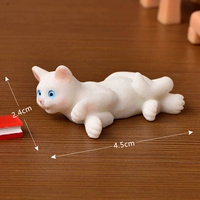 № 6 (смола) белая лежащая осанка и настоящая кошка