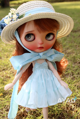 taobao agent Xiaobu Blythe Flower Grass Hat, Boracked Straw Hat Board Blythe Skirt Holala baby clothes