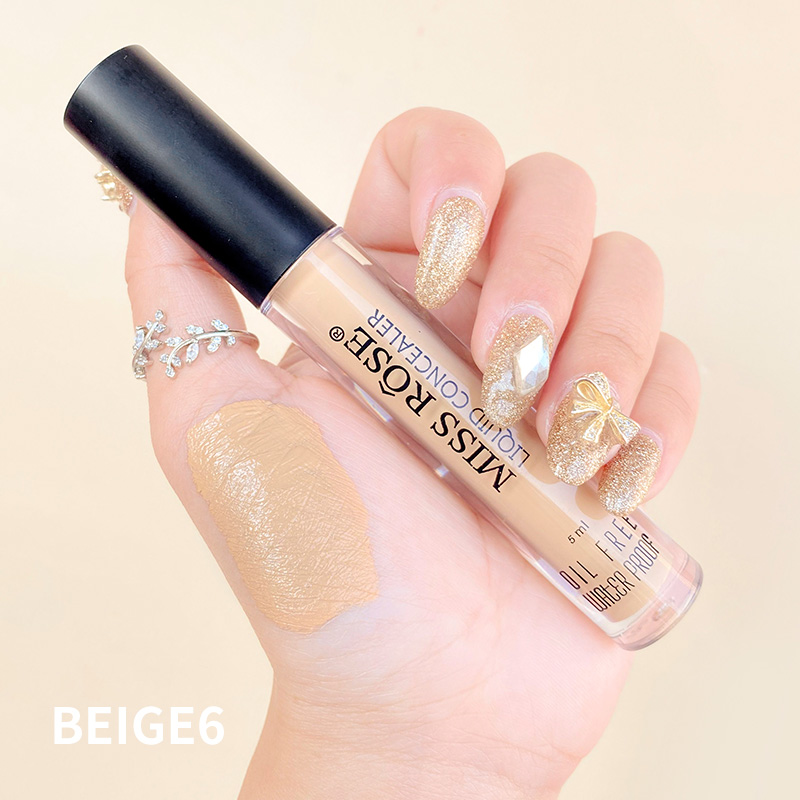 Beige6 (Darker - Yellowish Black)miss rose Concealer Liquid Foundation acne scarring cover Acne Freckles speckle dark under-eye circles face lasting Cottect