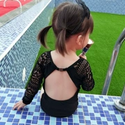 Mùa hè mới cho bé gái kem chống nắng dài tay áo tắm một mảnh bé gái ren ngày lễ trở lại áo tắm cho trẻ em - Áo liền quần