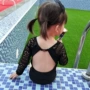 Mùa hè mới cho bé gái kem chống nắng dài tay áo tắm một mảnh bé gái ren ngày lễ trở lại áo tắm cho trẻ em - Áo liền quần bộ body suit cho bé nhật bản