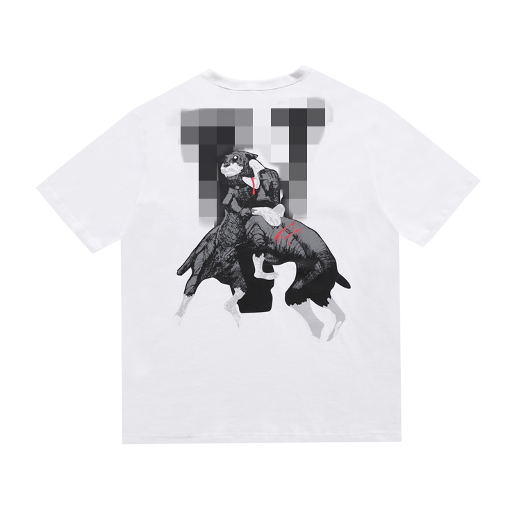 Whiteskull Bulldog printing Short sleeve T-shirt