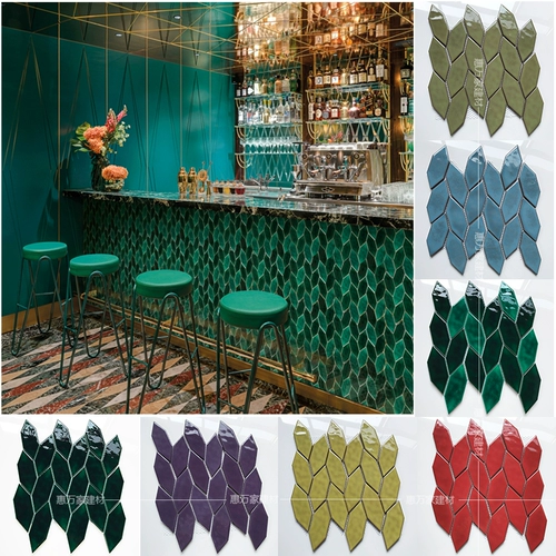 Чернильная зеленая бриллиантовая керамическая мозаичная плитка для ванной комнаты настенная плитка сеть красная ресторанная барная плитка настенная плитка