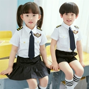 Mẫu giáo mùa hè vườn đồng phục học sinh đồng phục mùa hè cotton ngắn tay phù hợp với trẻ em lớp dịch vụ hiệu suất quần áo triều tùy chỉnh