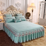 Phong cách châu Âu quilted ren đơn mảnh váy giường màu rắn dày trải giường bao gồm tấm trải giường Simmons bảo vệ 1,8m - Váy Petti