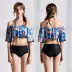 Hoa hồng gợi cảm ruffled thép tấm tập hợp chia bikini nữ đồ bơi nóng mùa xuân thả vai đồ bơi mỏng - Bikinis bộ đồ tắm Bikinis