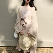 Hồng Kông-phong cách retro chic phong cách tính khí hoang dã mỏng xếp li gỗ tai cao eo slim eo dress váy dài