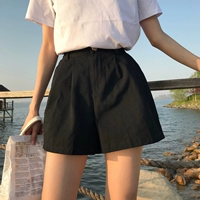 2018 mùa hè mới Hàn Quốc phiên bản của eo cao là mỏng bán đàn hồi eo quần âu sinh viên hoang dã quần chân rộng quần short nữ triều shop quần áo nữ gần đây