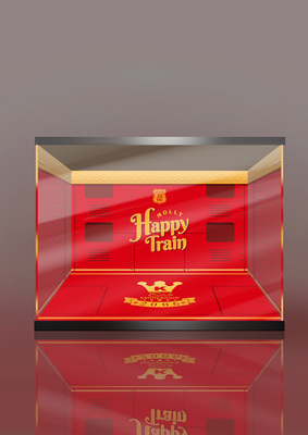 taobao agent Move the bubble Mate Moly Happy Train Party series increased 15 people available for the ladder display box