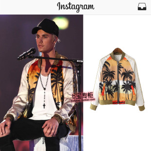 Джинсовая куртка-пуховик унисекс Justin Bieber, та же модель Justin Biebiegao Street мужская и женская праздничная кокосовая пальма бейсболка куртка куртка