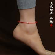 Khai trương tự nhiên zircon dây đỏ vòng chân handmade Cô gái chân đỏ dây mô hình năm nay của cải thịnh vượng để ngăn chặn ác nhân ác quỷ - Vòng chân