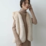 Vest vest lông cừu nữ 2018 mùa đông mới dành cho nữ phiên bản Hàn Quốc của áo len cổ lọ không tay ngắn cổ chữ V áo lông khoác ngoài váy