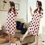 Phiên bản Hàn Quốc mới của bộ đồ ngủ cotton XL váy ngủ nữ mùa hè tay ngắn dễ thương dịch vụ tại nhà cho bà bầu mặc áo dài váy ấm áp cho mùa đông