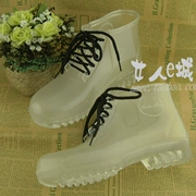 Nhật Bản và Hàn Quốc phổ biến thạch đi mưa mưa ủng nữ thời trang phẳng với giày Martin giày cầu vồng - Rainshoes