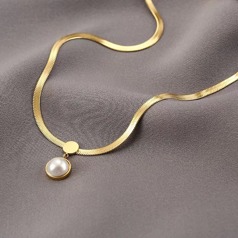 Perlen Schlangenkette Halskette Elegant Exquisite Collier Damen_voghion.com