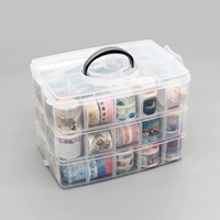 Универсальные прозрачные канцтовары, коробка для хранения, пластиковая бумажная лента, ящик для хранения, настольный набор инструментов, планировщик