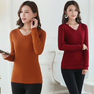 2018 mùa thu và mùa đông áo len mới nữ thời trang Hàn Quốc hoang dã dài tay áo thun kích thước lớn knit top bên trong đáy áo